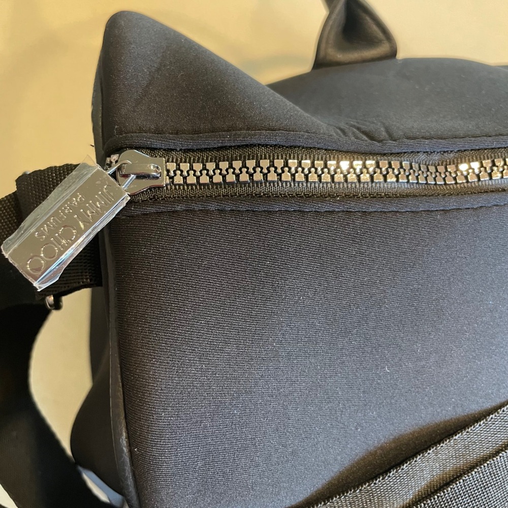 Jimmy Choo Parfums Tote Bag Black Neoprene Travel Weekend Gym Carry-On - Picture 9 of 16